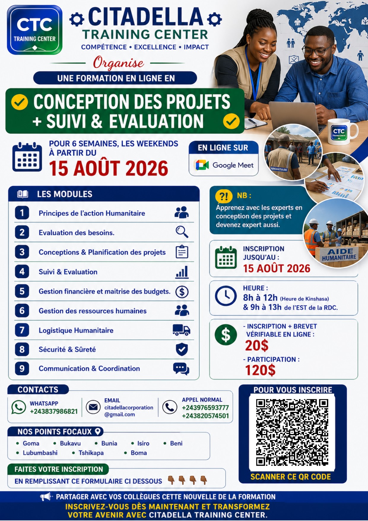 Formation en Conception des projets + S& E
